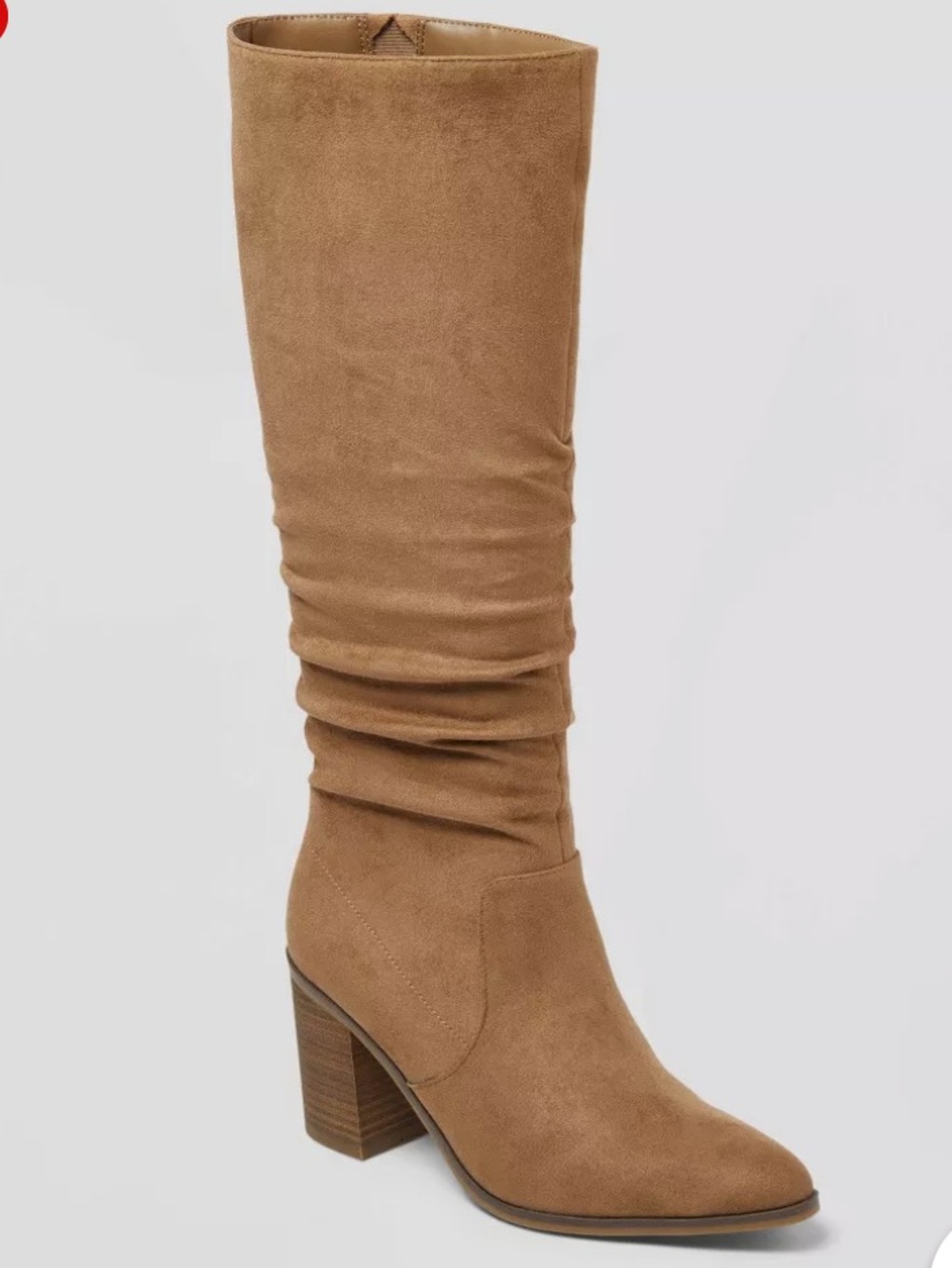 Tan suede heeled boots